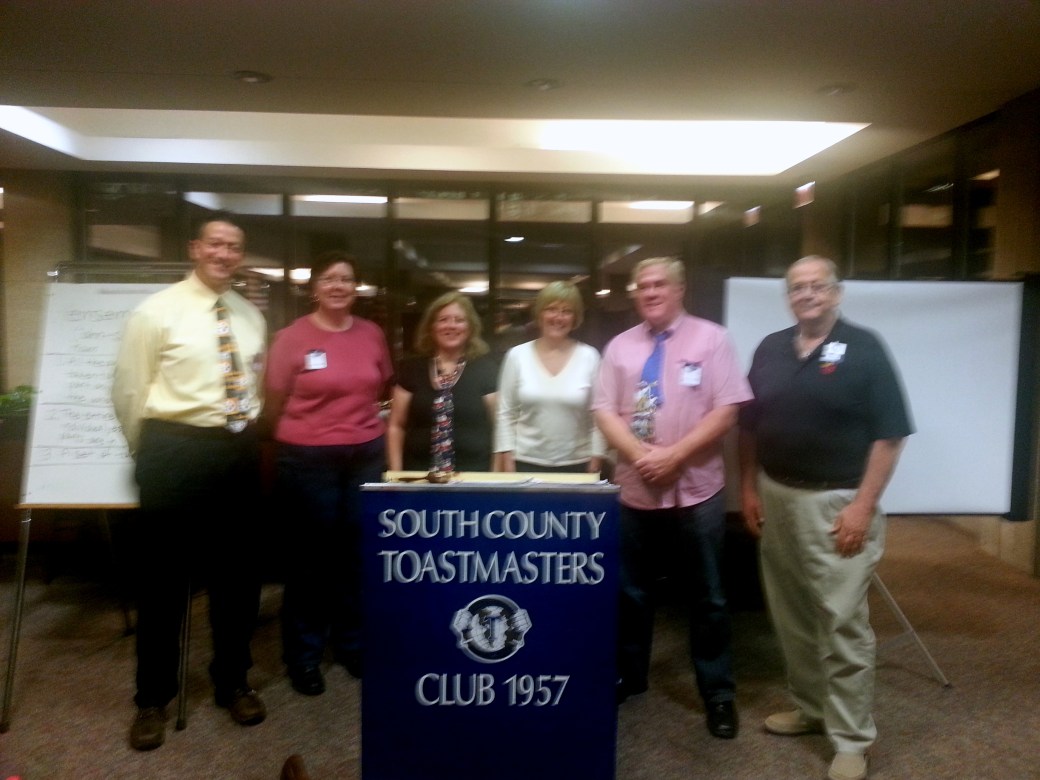 South County Toastmasters welcomes 3 new members